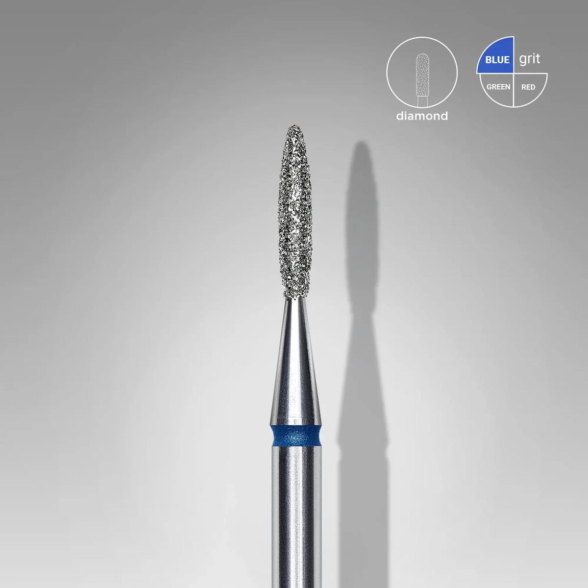 Ponteira de Diamante com Ponta "Pointed Flame" Azul EXPERT - Diâmetro da Cabeça 1,6mm / Peça de Trabalho 8mm