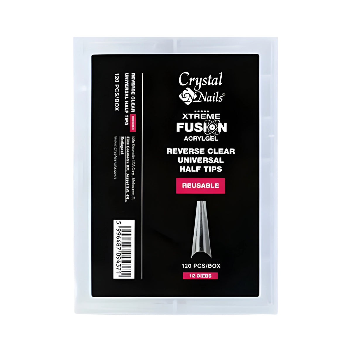 Xtreme Fusion Acrylgel Reverse Clear Universal Half Tips - 120 unid.