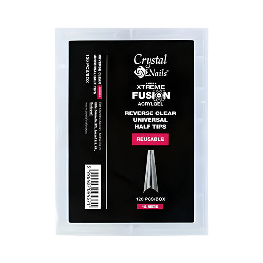 Xtreme Fusion Acrylgel Reverse Clear Universal Half Tips - 120 unid.