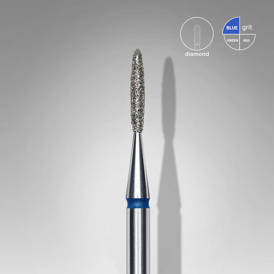 Ponteira de Diamante com Ponta "Flame" Azul EXPERT - Diâmetro da Cabeça 1,4mm / Peça de Trabalho 8mm