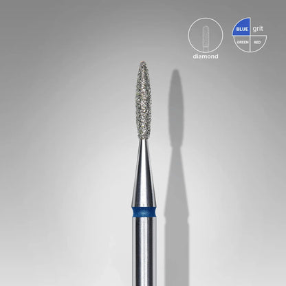 Ponteira de Diamante com Ponta "Flame" Azul EXPERT - Diâmetro da Cabeça 1,6mm / Peça de Trabalho 8mm