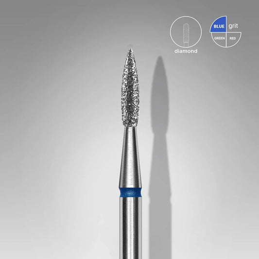Ponteira de Diamante com Ponta "Pointed Flame" Azul EXPERT - Diâmetro da Cabeça 1,8mm / Peça de Trabalho 8mm