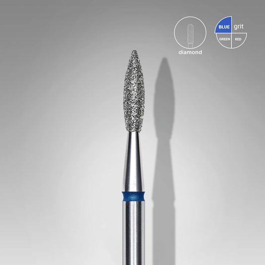 Ponteira de Diamante com Ponta "Flame" Azul EXPERT - Diâmetro da Cabeça 2,1mm / Peça de Trabalho 8mm