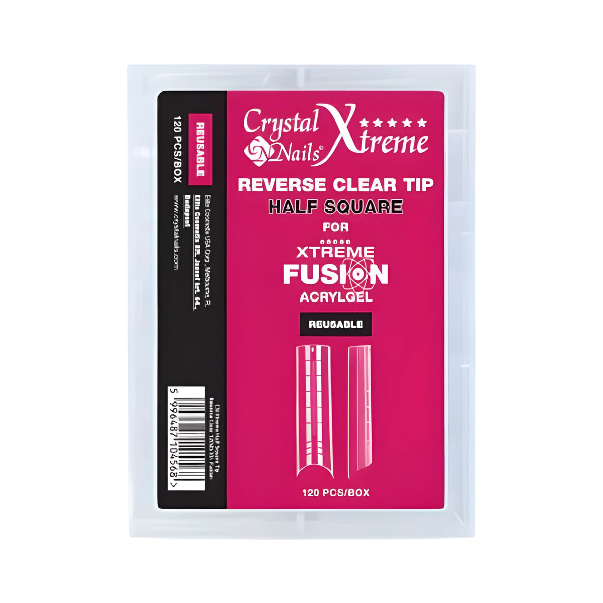 Xtreme Fusion Acrylgel Reverse Clear Tip Half Square - 120 unid.