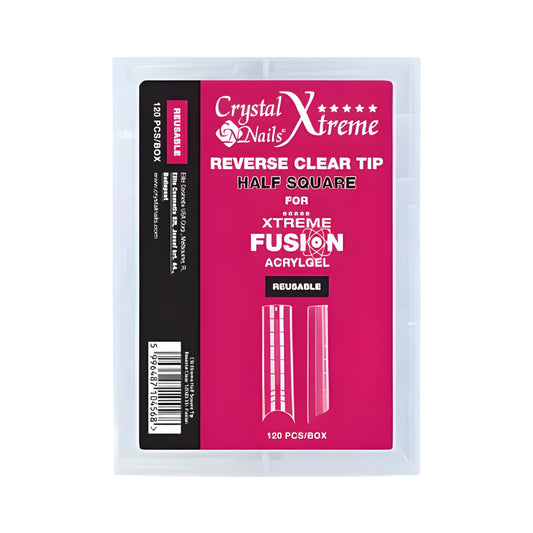 Xtreme Fusion Acrylgel Reverse Clear Tip Half Square - 120 unid.